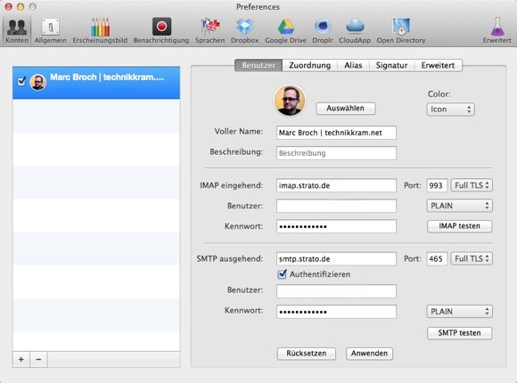 Airmail Mac App mit Strato verwenden ›