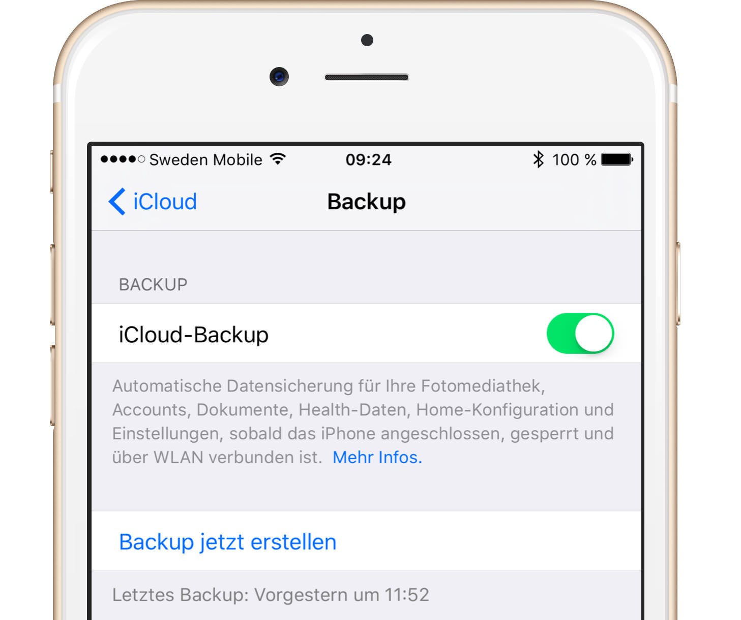 iCloud Backup nagt am mobilen Datenvolumen ›
