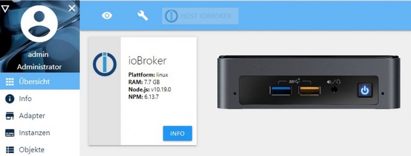 Projekt Teil 08 ioBroker auf Intel NUC als VM installieren All in