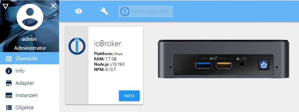 Projekt Teil 08 ioBroker auf Intel NUC als VM installieren All in