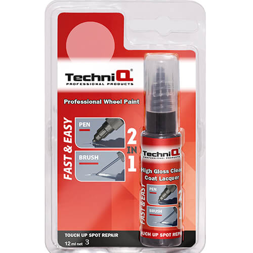 Alloy Wheel Paint Touch Up HIGH GLOSS CLEAR COAT Brush & Pen Kit TechniQ