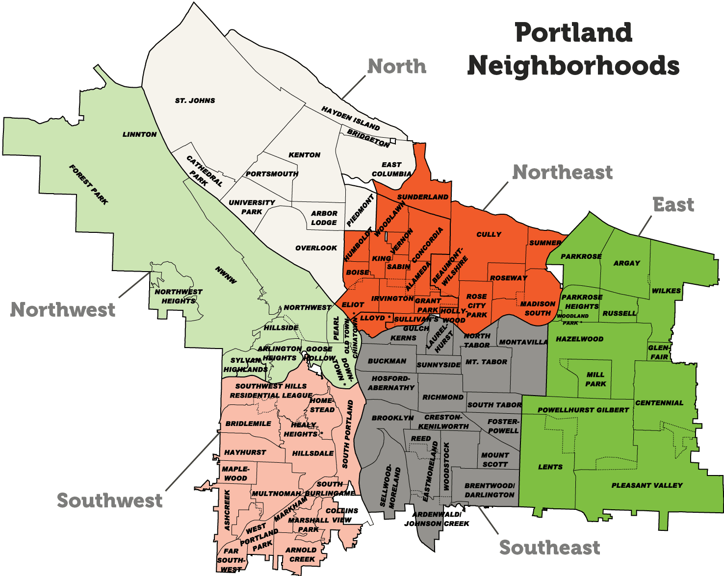 Map Of Portland Districts Everything Technoccult has on ‘Urban’