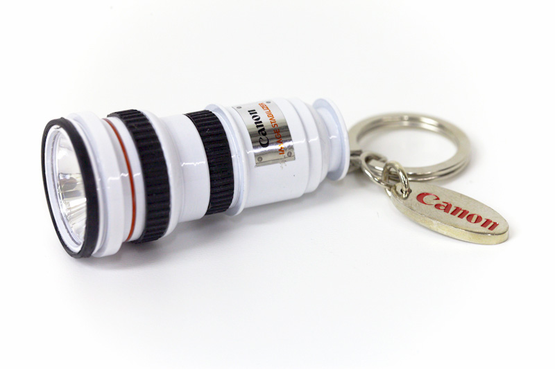 Canon EOS Technoclopedia Canon OIS Lens Flashlight Keychain side view left