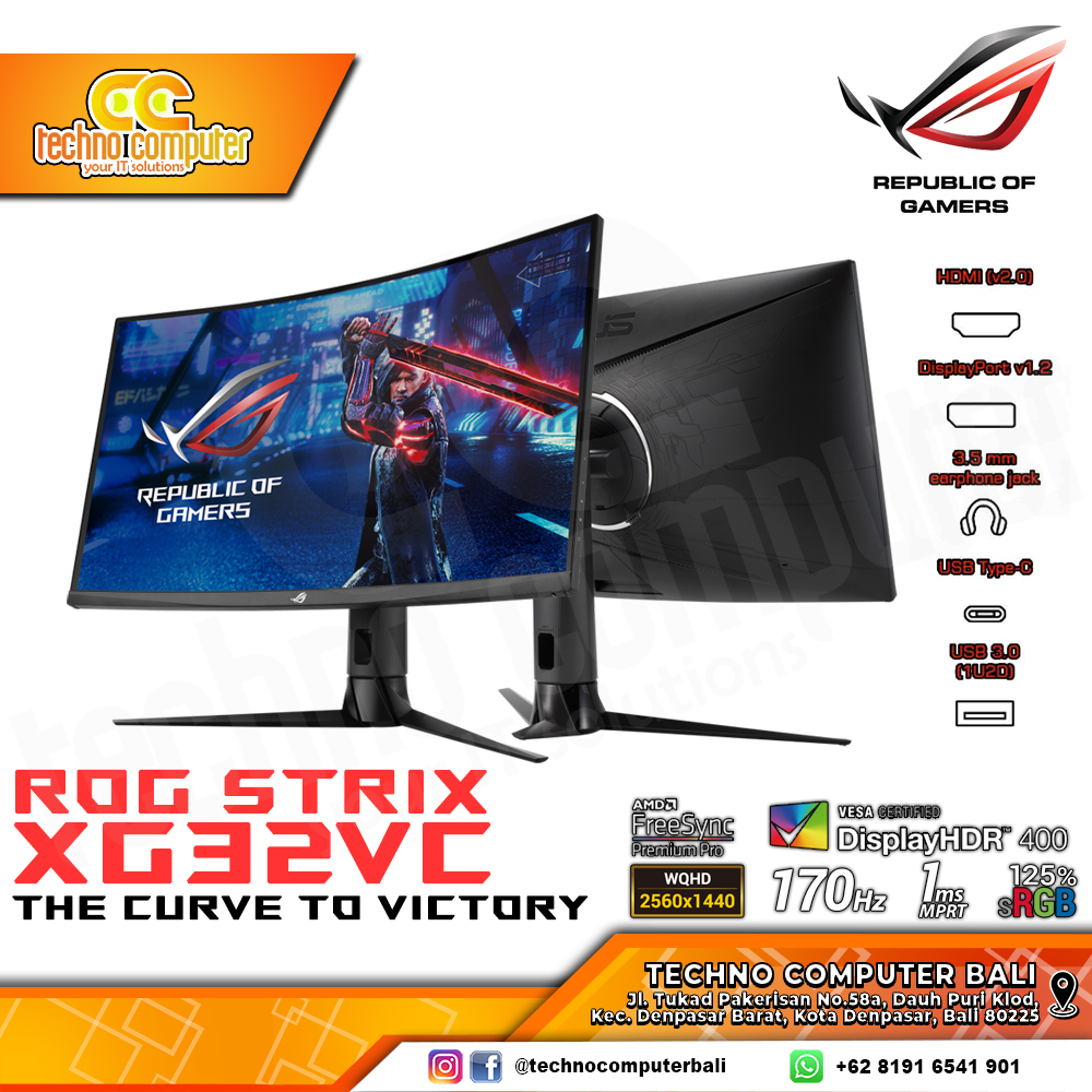 ASUS ROG STRIX XG32VC Curved Gaming Monitor 32 inch, WQHD (2560 x