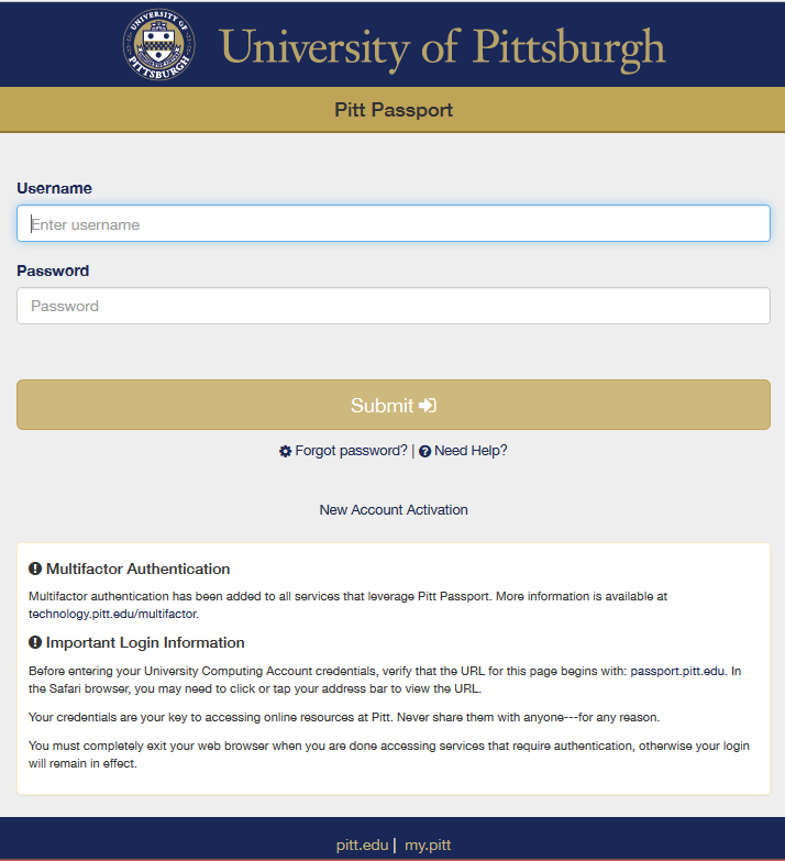 Pitt Passport Your Trusted Single SignOn Experience University of