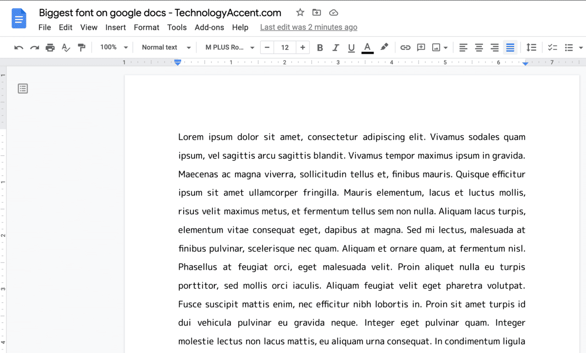 What’s the biggest font on Google Docs I tried over 100 Technology
