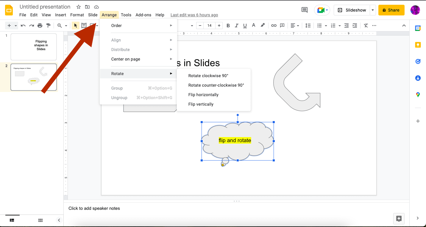 How to flip a shape in Google Slides Technology Accent