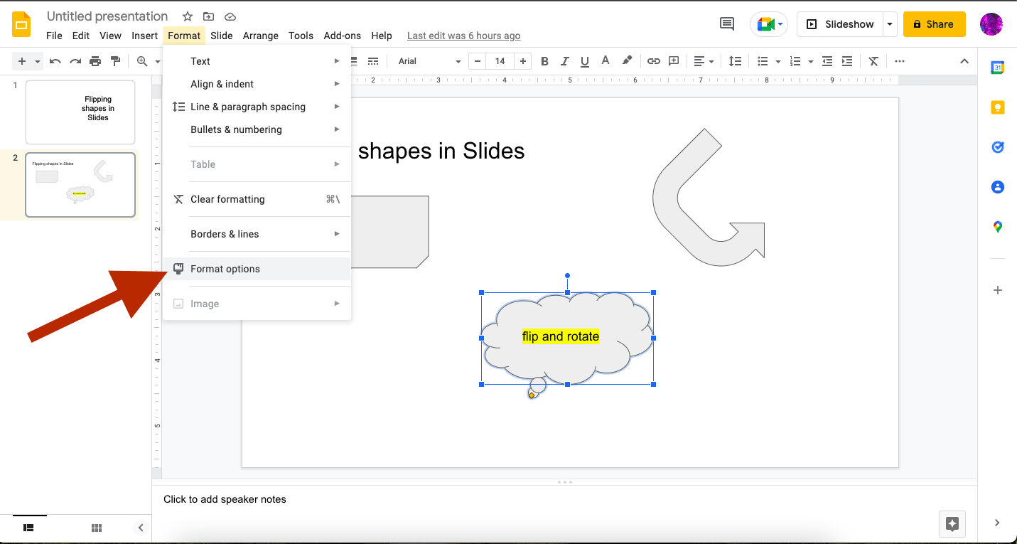 How to flip a shape in Google Slides Technology Accent