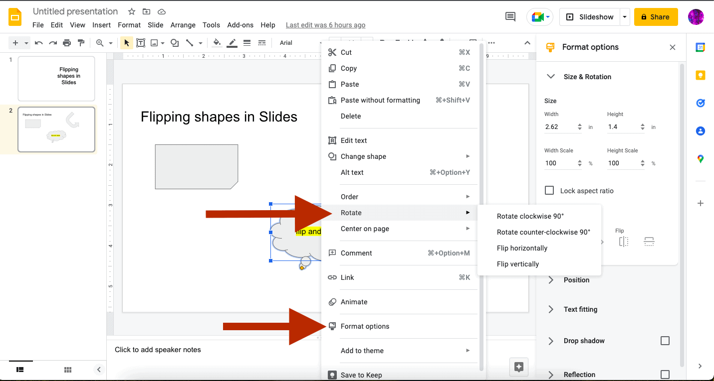 How to flip a shape in Google Slides Technology Accent