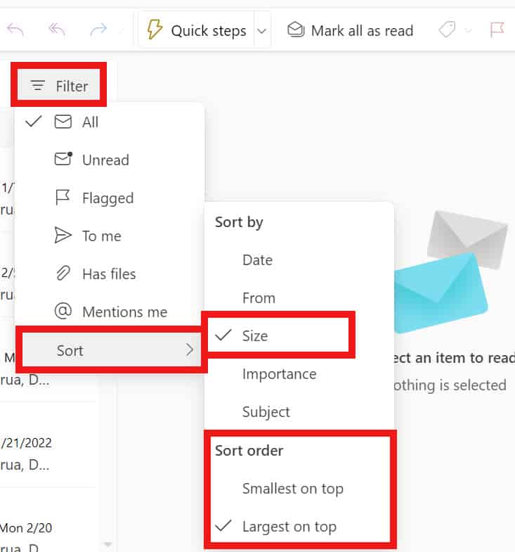 How to Sort Emails by Size in Outlook Online? [3 Methods