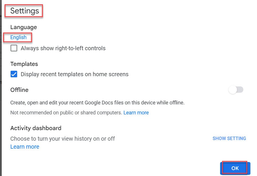 How to Change Google Drive language?