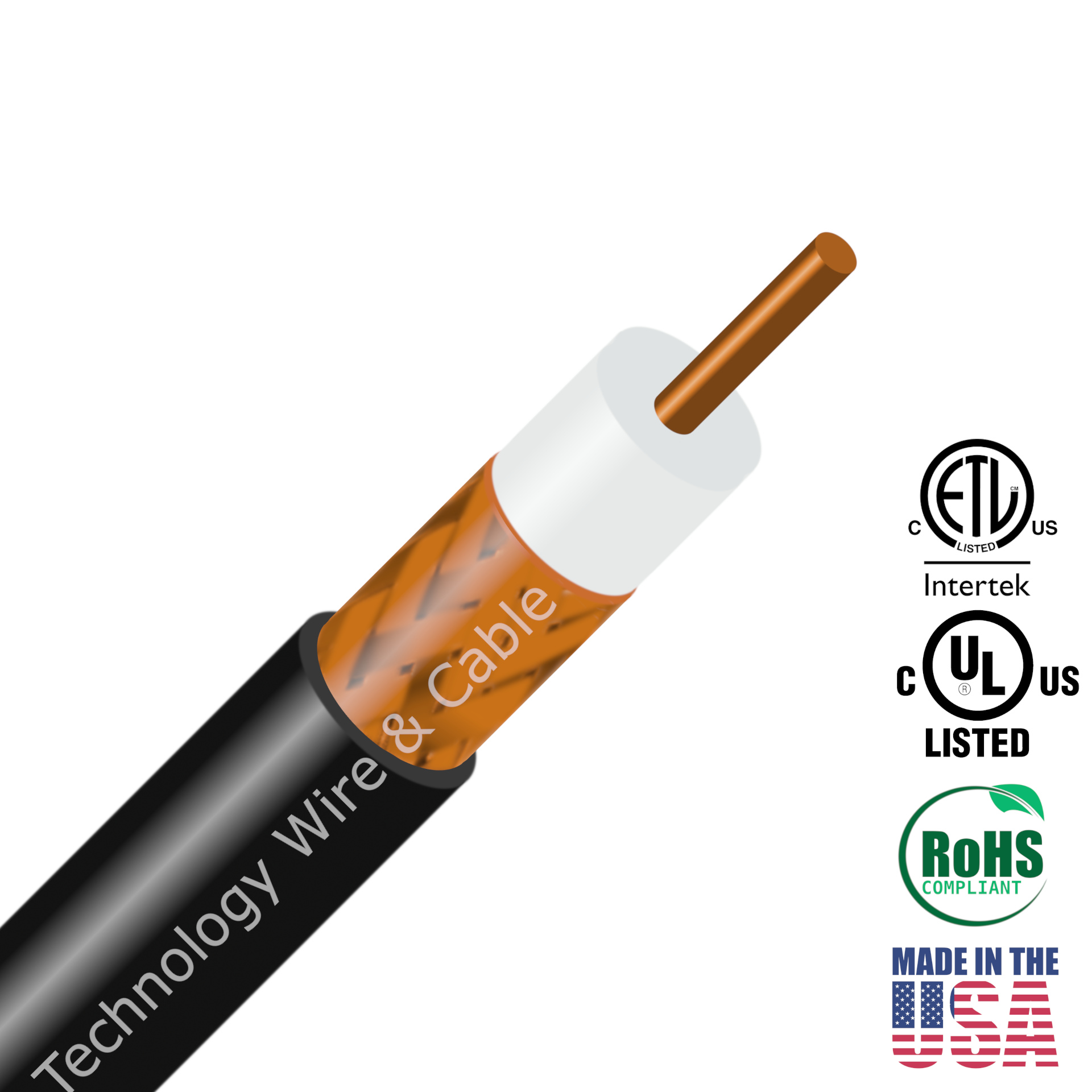 RG6 CCTV PVC Coaxial Cable Technology Wire & Cable