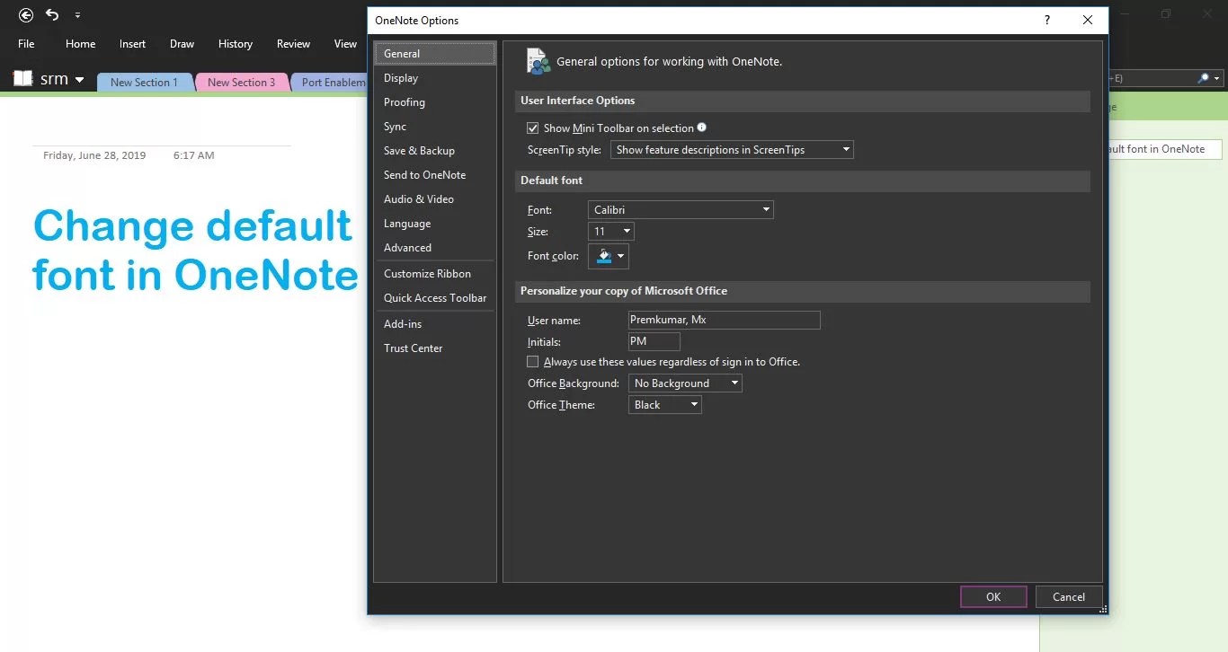 How to change Default Font in OneNote? — Tech Support