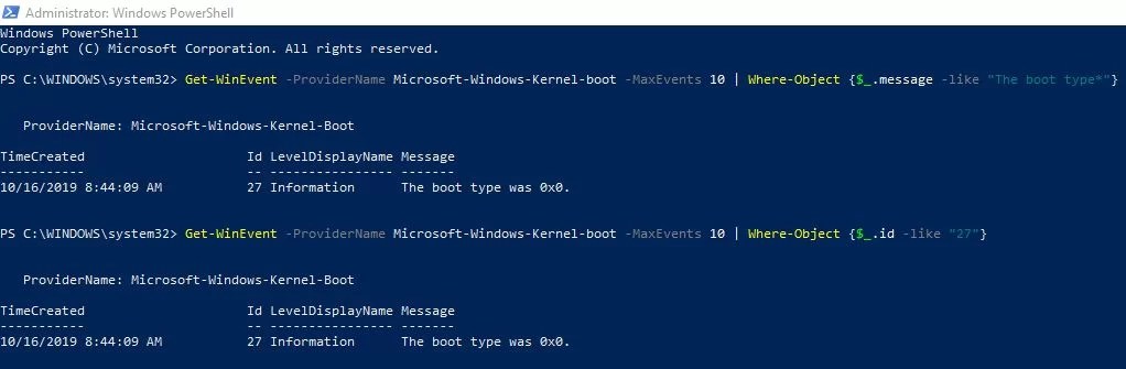 How to Check Windows 10 last boot Time and Status using PowerShell