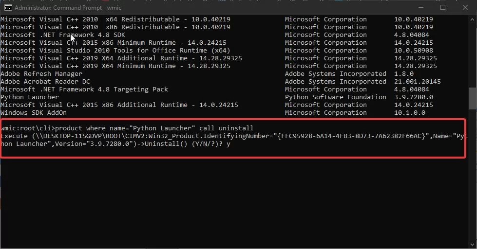 Uninstall Program using Command Prompt in Windows 10 Technoresult