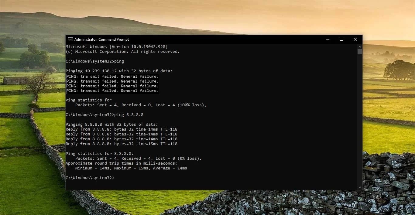Fix Ping Transmit Failed General failure error in Windows 10 Technoresult