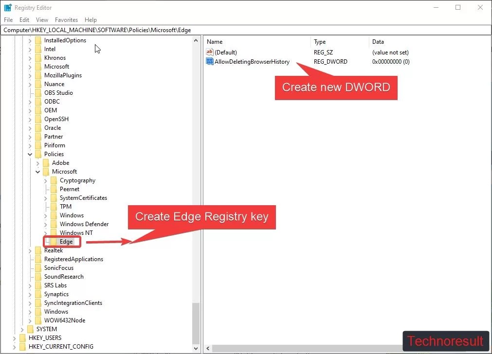 How to Restrict Users from deleting browser history in Microsoft Edge