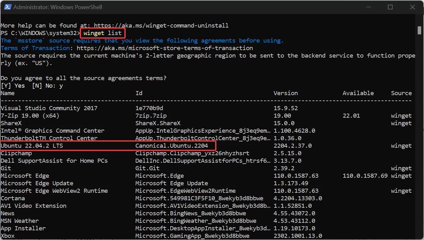 How to remove WSL Linux distro using PowerShell in Windows 11