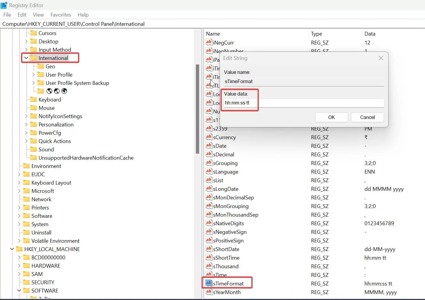 How to Change 24hour time format to 12hour time format in Windows 11