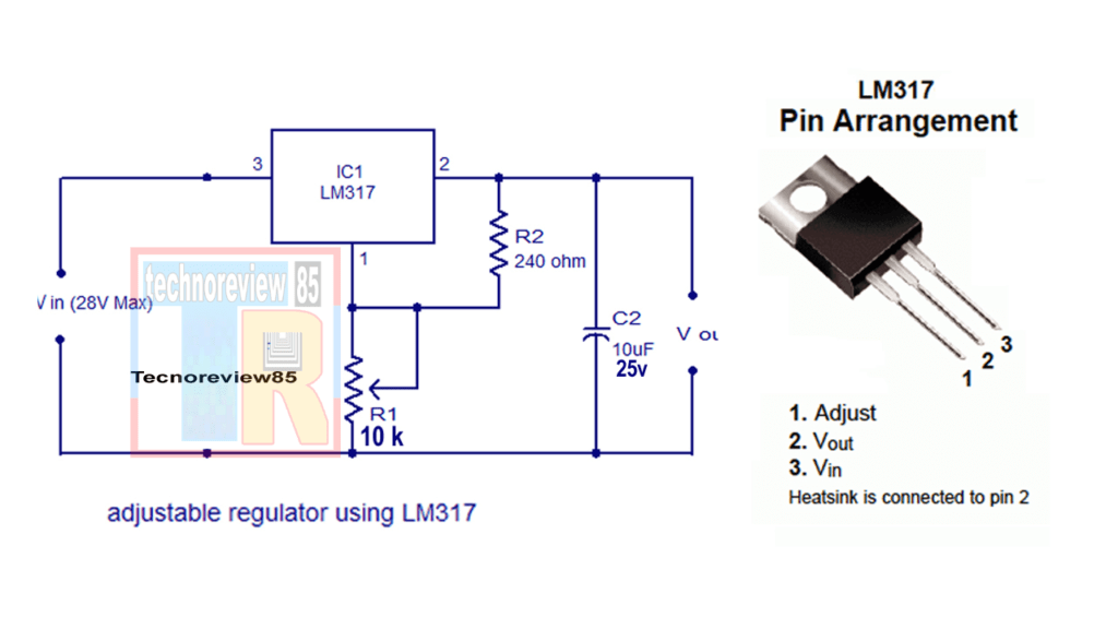 How to make voltage regulator circuit using IC LM 317