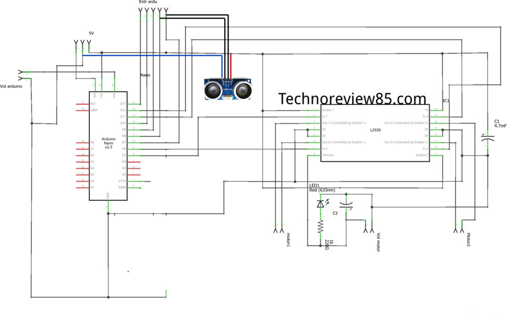 Obstacle avoiding robot - How to make - Easy arduino robot