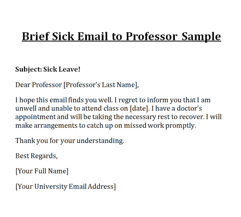 How To Craft A Sick Email To Professor Tips For Communicating About