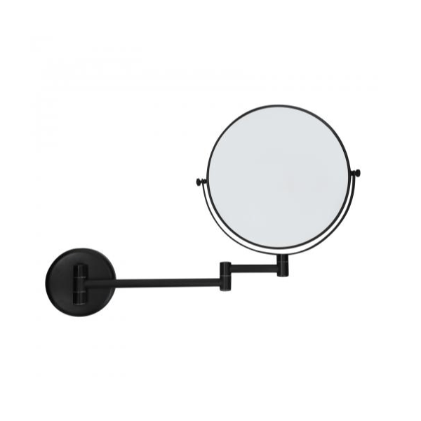 TS COSMO MATT BLACK MIRROR Wall Mounted Magnifying Mirror Hospitality