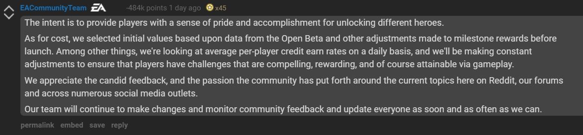 EA Reddit Reply Most Downvoted In History //