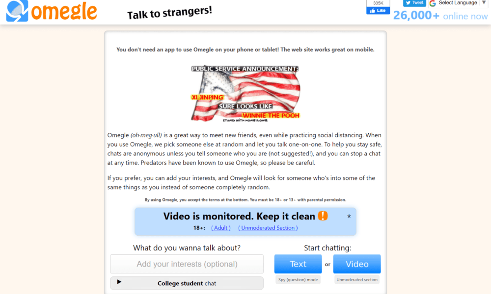 Omegle Video Chat per Android, come funziona in Italia?