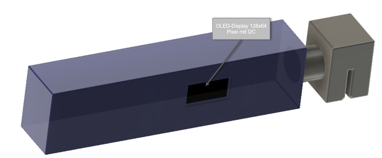 Messgerät Bandspannung Einbauposition Displays im Gehäuse als CAD Modell