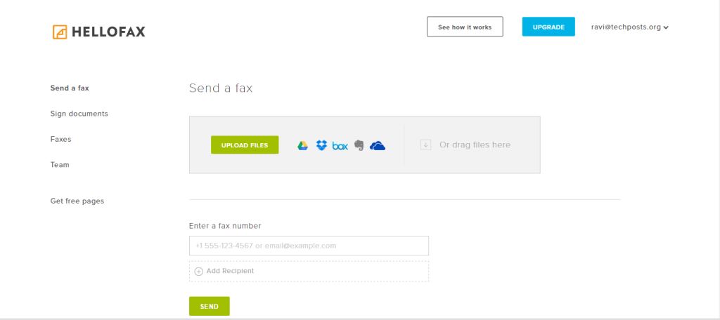 Send free Fax to Any Phone Number in the World via