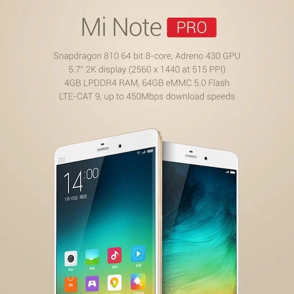Xiaomi Announces Mi Note for 370 and Mi Note Pro for 530 TechPP