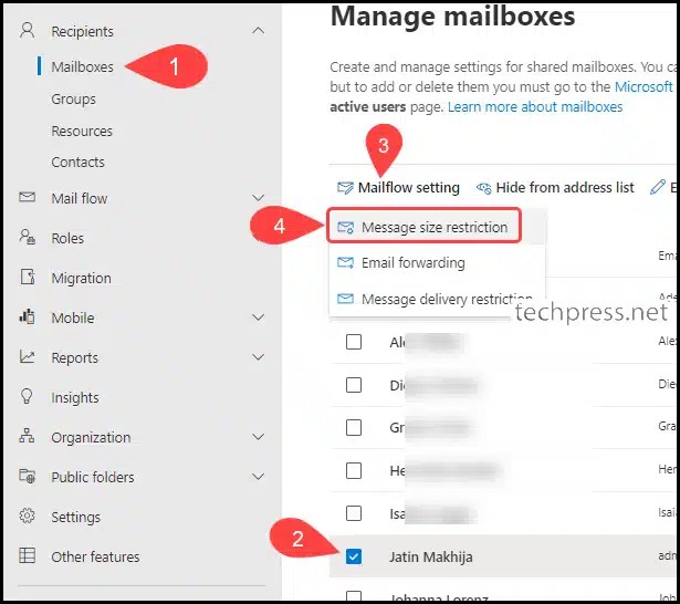 Configure Max Email Size Limit In Office 365