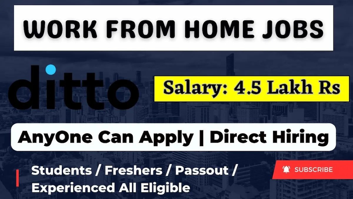 Work From Home Jobs 2023 Ditto Permanent work from Home jobs for