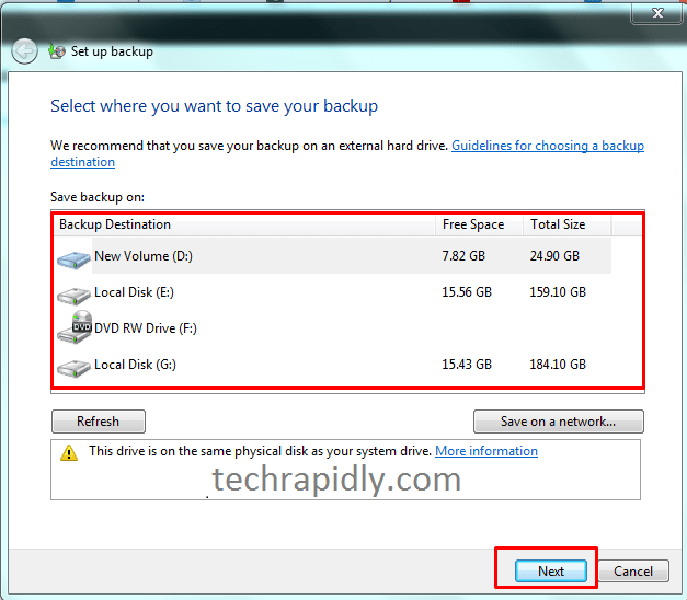 How to back up your files and Folders in Windows 7