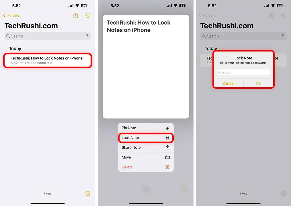 How to Lock Notes on Your iPhone TechRushi