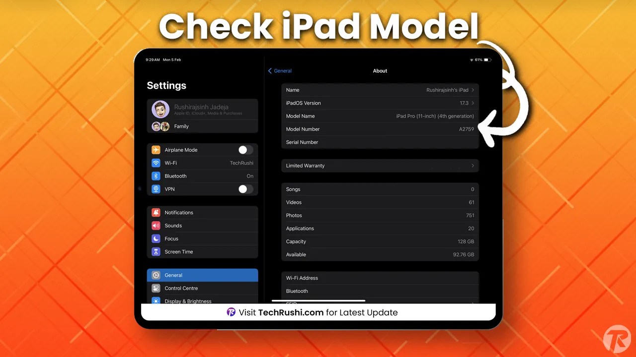 How to Find iPad Model Number: What iPad do I have? | TechRushi