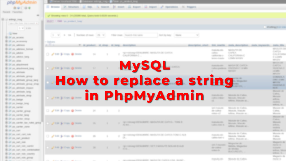 MySQL string replace in PhpMyAdmin Techie Show