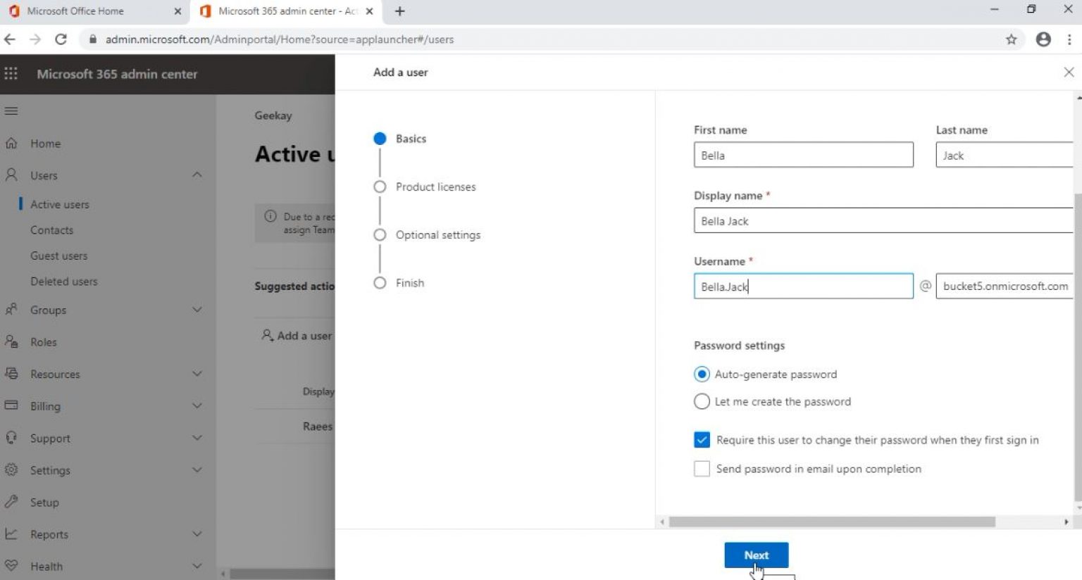 How do I create a new Office 365 user? – Support one.com
