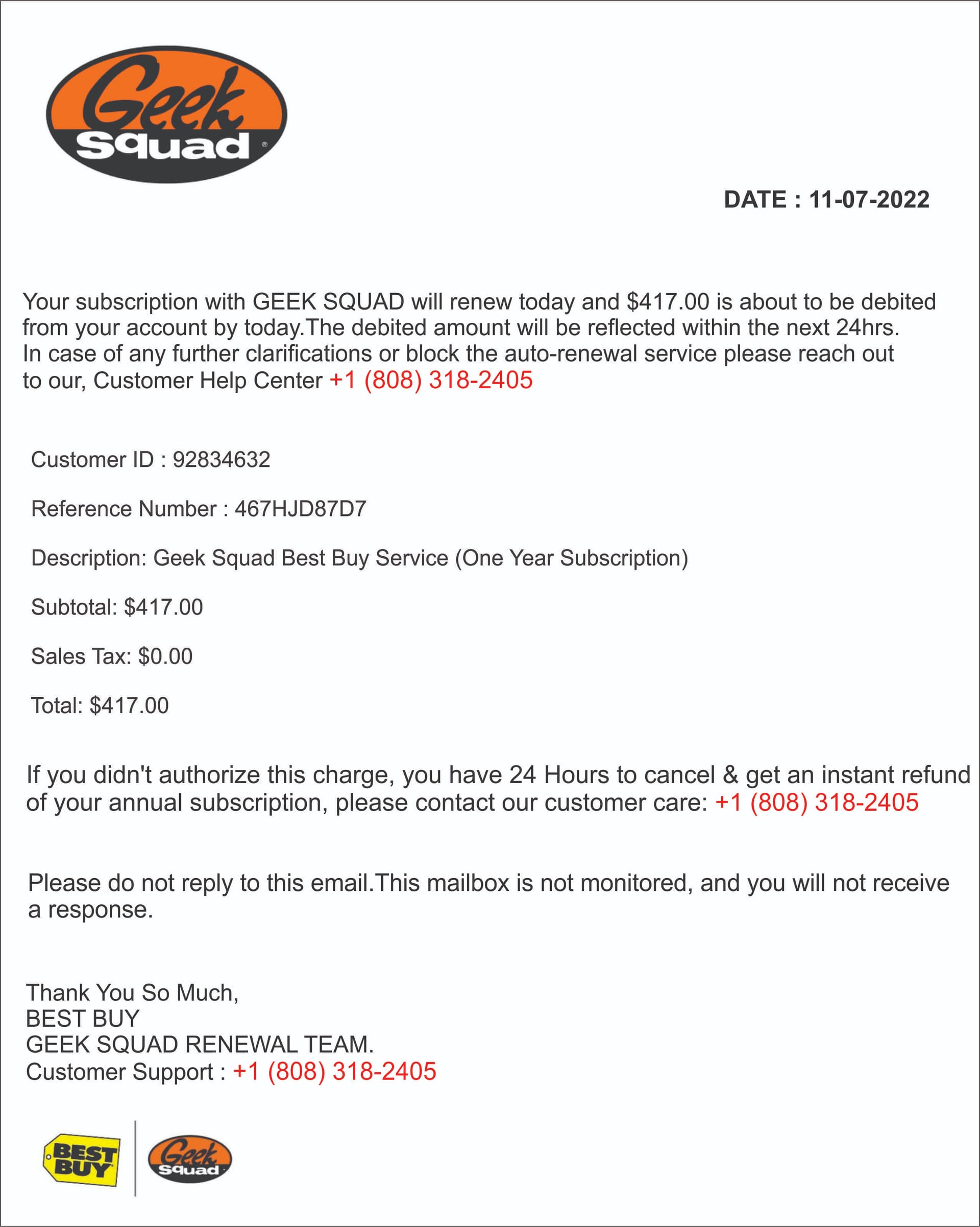 Geek Squad Renewal Team +1 808 318 2405 Refund scams