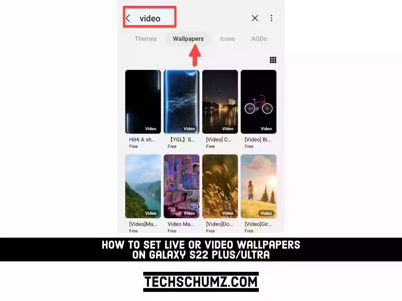 How to Set Videos as Live Wallpapers on Galaxy S22 Plus/Ultra Techschumz
