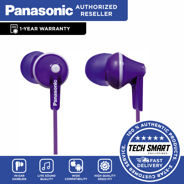 Panasonic Earphones Ergo Fit InEar Wired Earbuds RPHJE125K NEW VERSION Amazon Best Seller