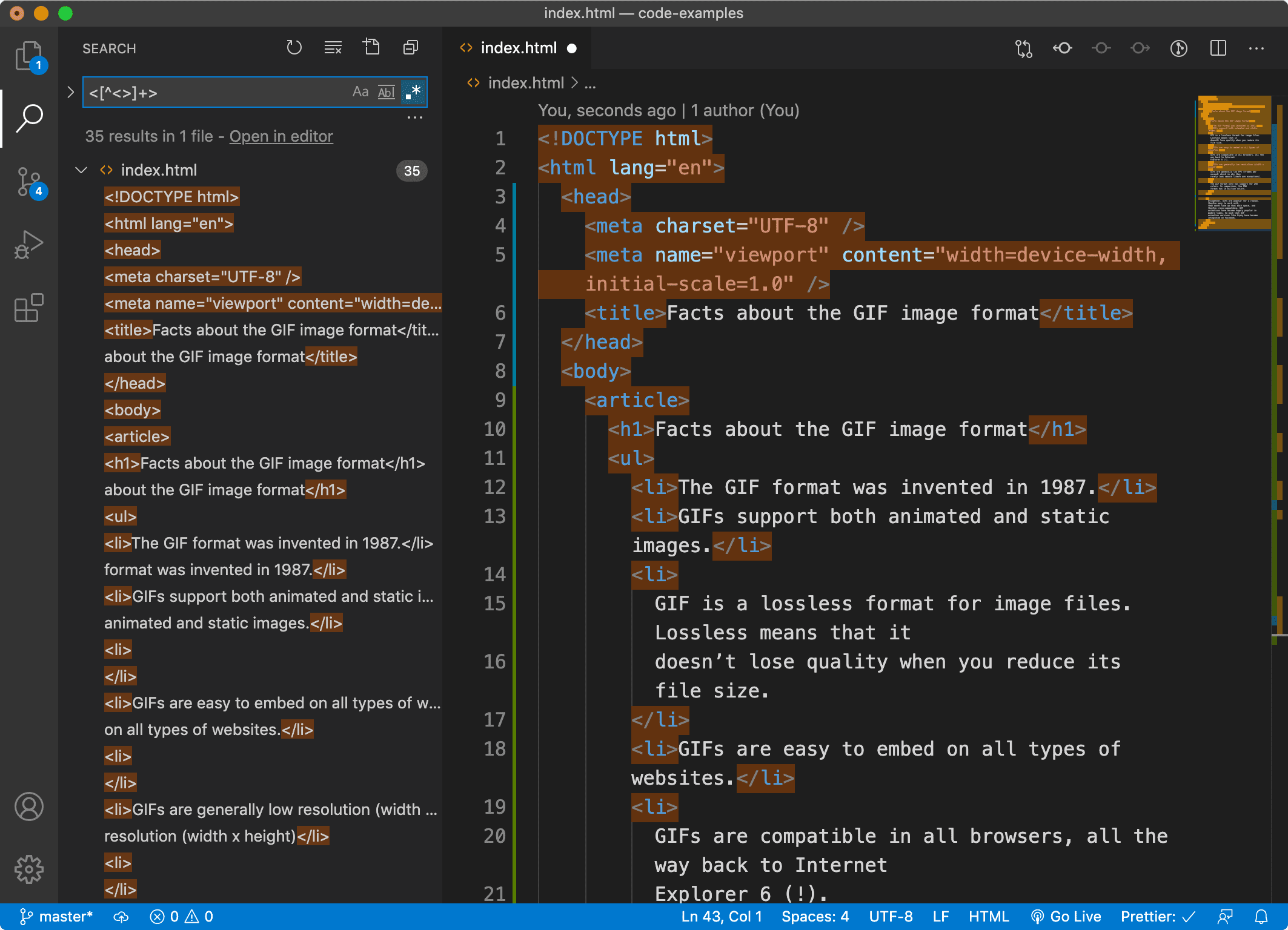 Regex find every HTML tag in a document Techstacker