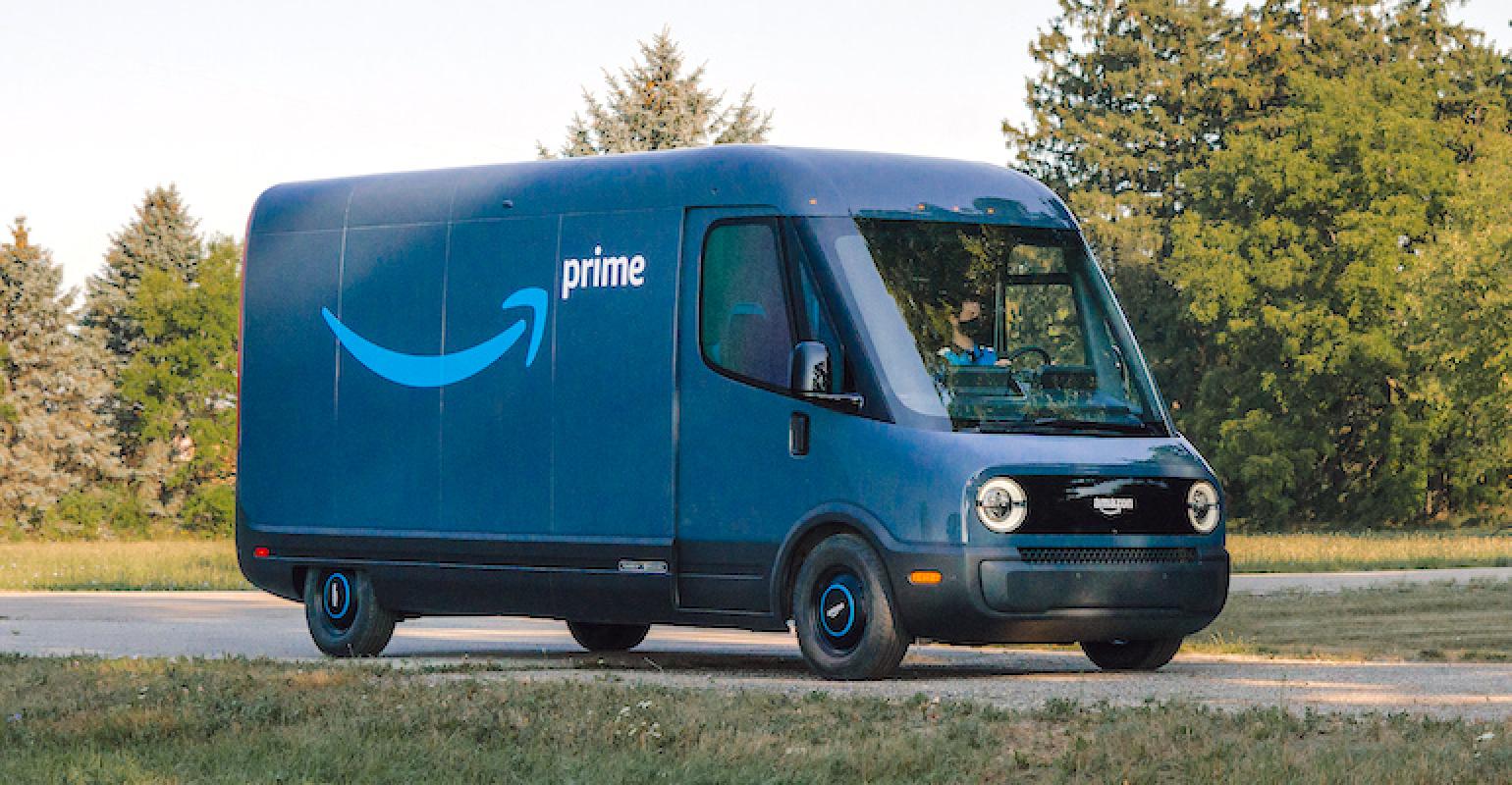 Amazon's Electric delivery vans by Rivian are being road tested in Los
