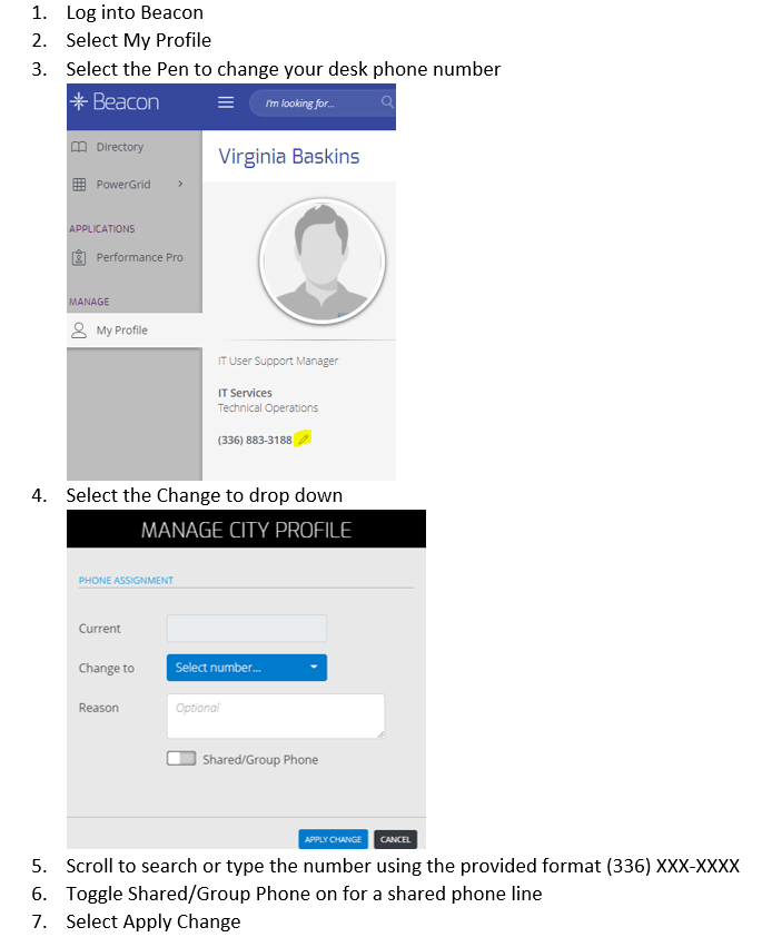 Change My Phone Number in Beacon IT Services Help Center