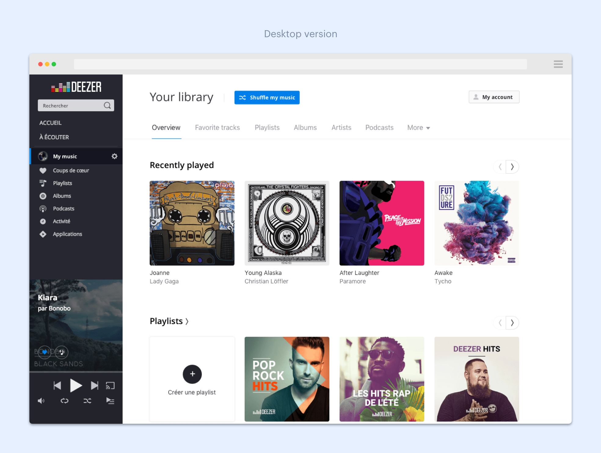 Deezer homepage