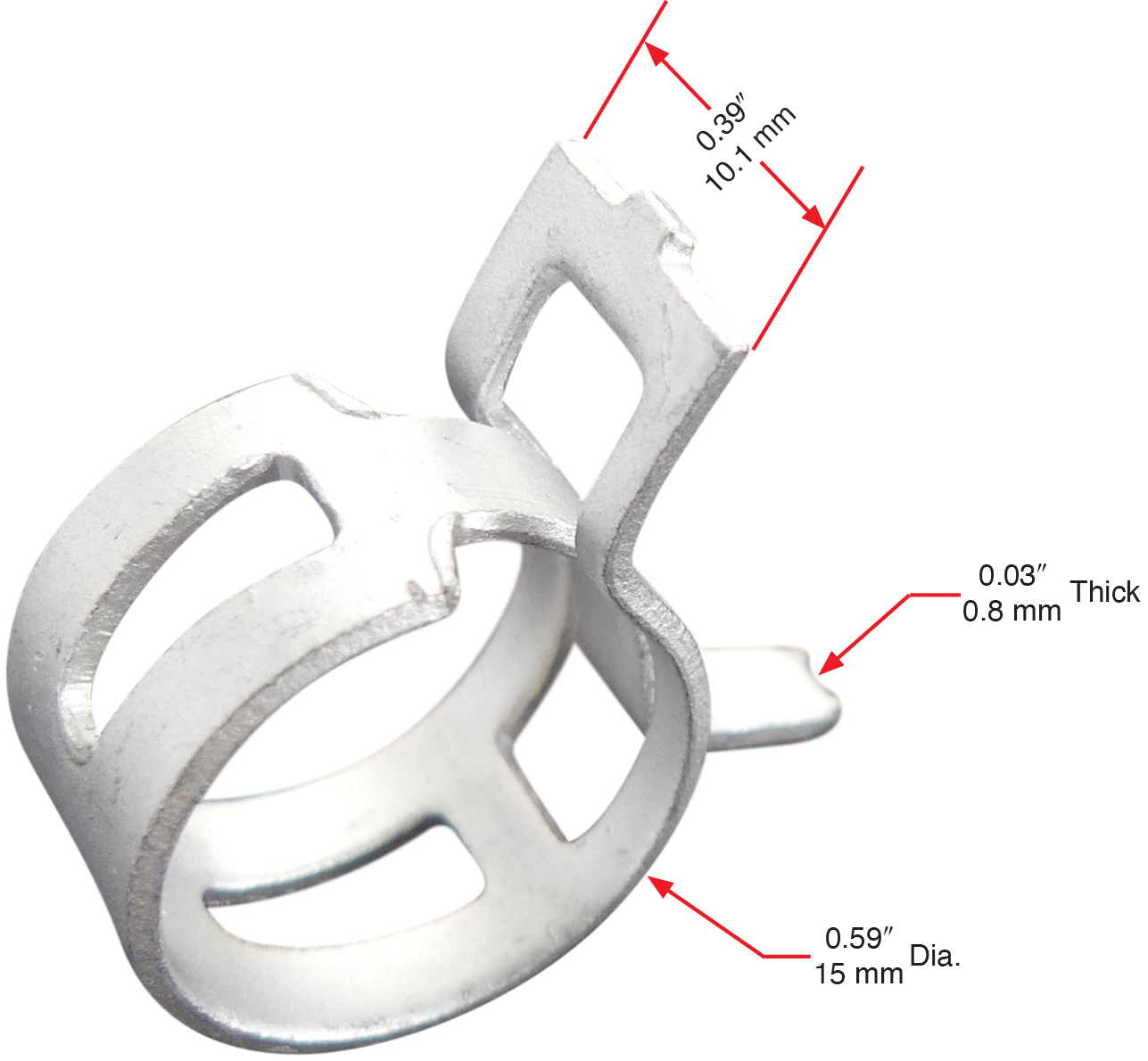 00890 Tech Team Fuel Line Steel Spring Clamp, .59" (15 mm) Tech
