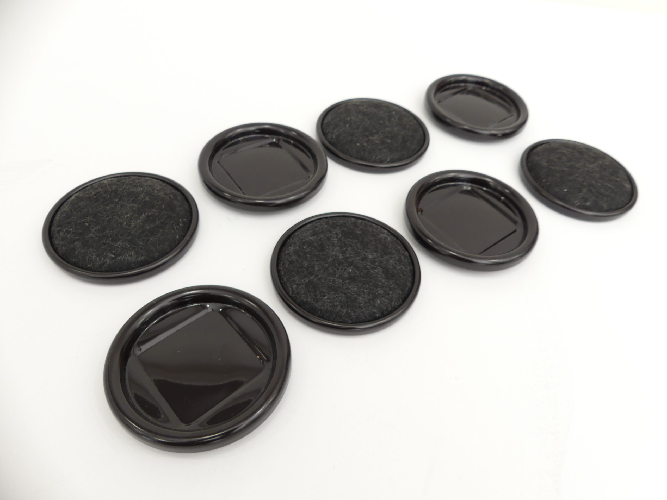 00933 Tech Team 933 Steel Carpeted Bottom Caster Cups, 8 Caster Cups