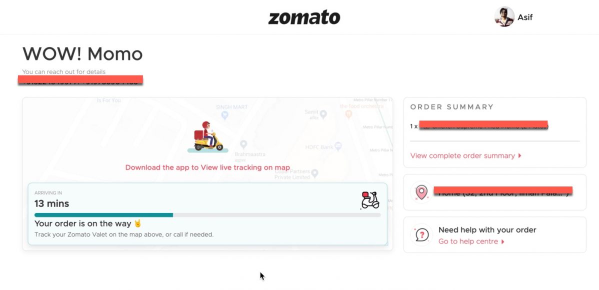How to Track Your Zomato Order on PC?