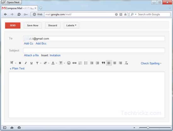 Make Gmail Your Default Mail Client In Opera Techtrickz